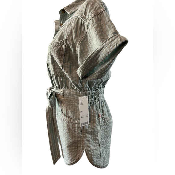 🆕 💙 NWT URBAN OUTFITTERS BDG Light Blue Devon Linen Romper | Women’s Size Small - Picture 7 of 13